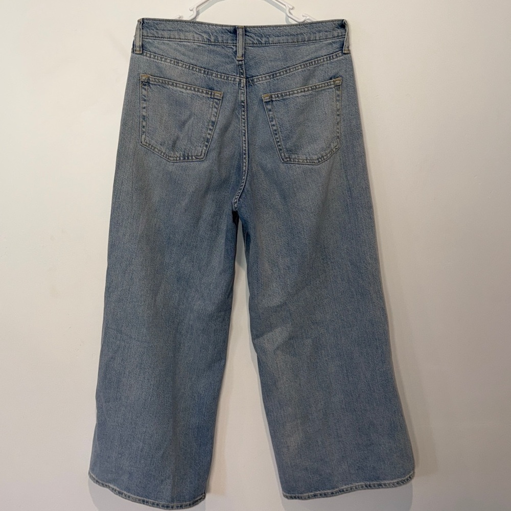 Gap Baggy Mid Rise Wide Leg Jeans Light Wash Size 28 - Picture 7 of 7